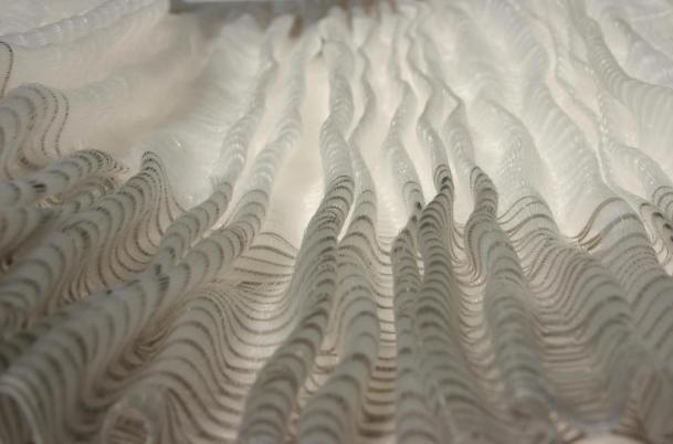  Pleatflow 2012 nylon monofilament and iridescent threads 87 x 84 cm   