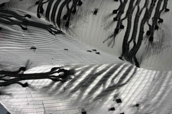  Untitled 2014 nylon monofilament, rayon and iridescent threads 76 x 120cm 