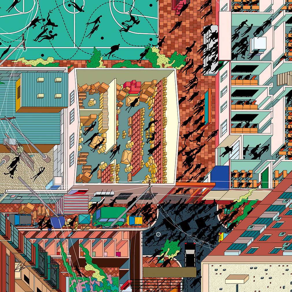 The isometric & graphic comic drawings of Drawing Architecture