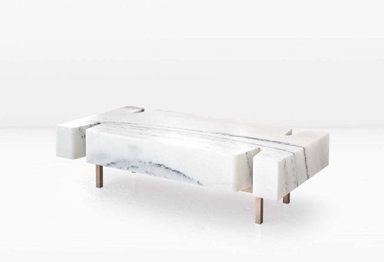  Statuary Marble top and Solid Silicon Bronze base 