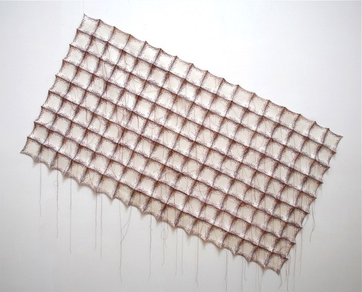 'cupulus' 2007 38" x 74" x 1.5" industrial felt, silkscreen printing, hand stitching