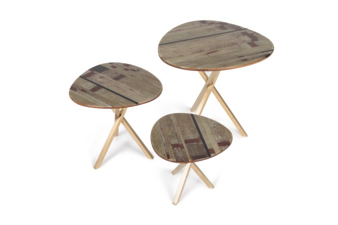 Set of three Nest Tables STRIPES