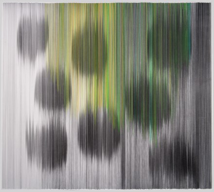  parallel 27 (green) 2011 graphite and colored pencil&nbsp;on cotton mat board 58 by 51 inches Private Collection, Kansas City, Missouri 