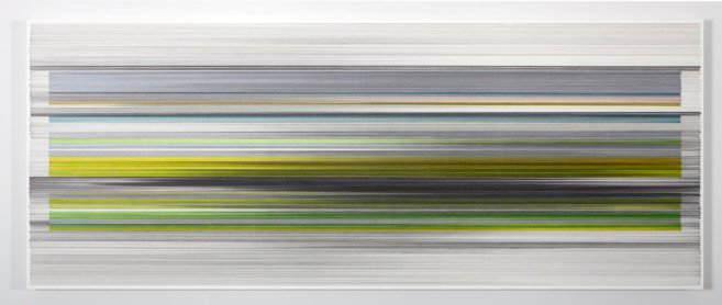  folding drawing 03 2016 graphite &amp; colored pencil on mat board 24 by 60 inches 