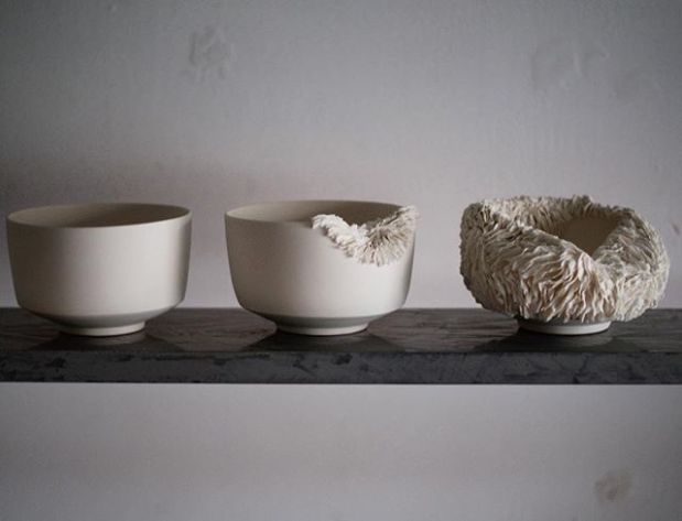 Growing/decaying. . . . . . #growth #texture #decay #ceramics #teabowl #bowl #porcelain #livefolk #ceramica #ceramique #organic #interiordesign #shelfie